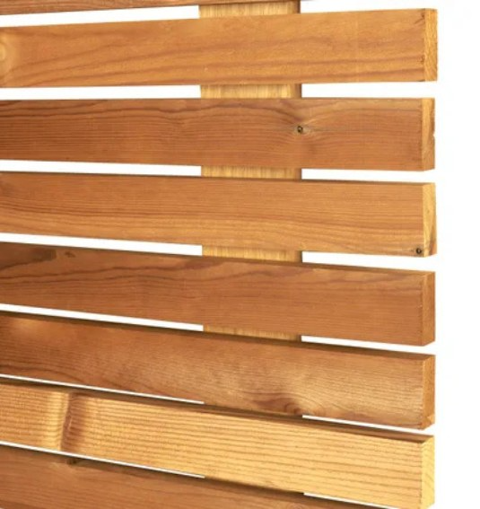 Slatted fence panel made to order from premium thermowood pine